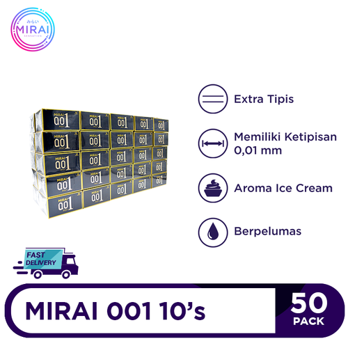 Mirai Condom 001 50 Packs @10 Pcs - Extra Thin Condom