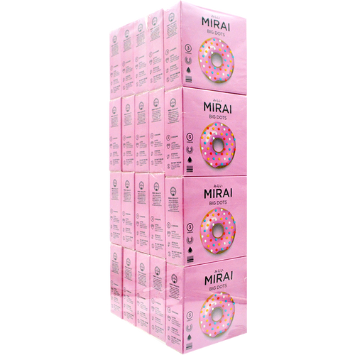 Condom Mirai Big Dots 20 Packs @3 Pcs - Larger and Wider Dotted Texture